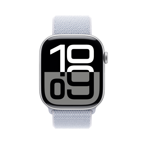 APPLE Smartwatch Series 10 GPS + Cell 42mm, Ασημί Aluminium με Blue Cloud Sport Loop Λουράκι