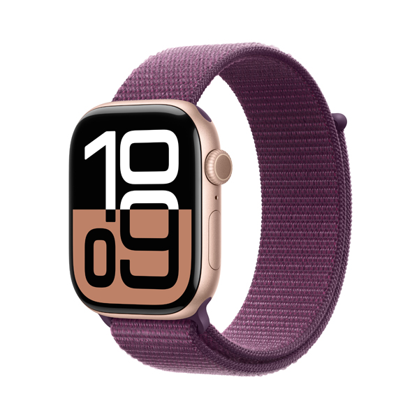 APPLE Smartwatch Series 10 GPS + Cell 42mm, Rose Gold Aluminium με Plum Sport Loop Λουράκι | Apple| Image 2