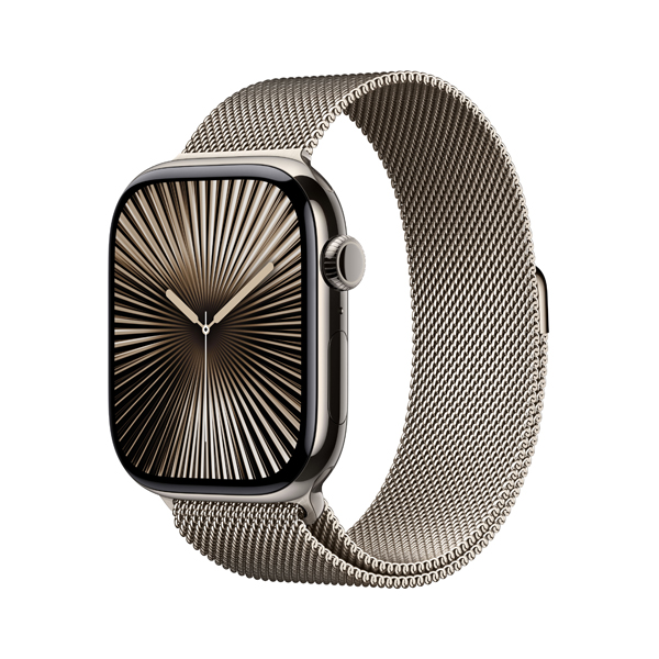 APPLE Smartwatch Series 10 GPS + Cell 42mm, Natural Titanium με Natural Milanese Loop Λουράκι | Apple| Image 2