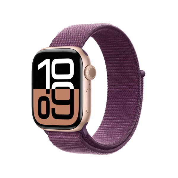 APPLE Smartwatch Series 10 GPS + Cell 46mm, Rose Gold Aluminium με Plum Sport Loop Λουράκι | Apple| Image 2