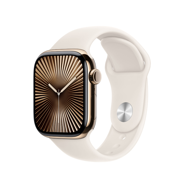 APPLE Smartwatch Series 10 GPS + Cell 46mm, Gold Titanium with Starlight Sport Band, S/M | Apple| Image 2