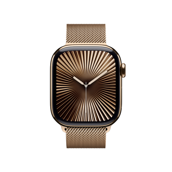 APPLE Smartwatch Series 10 GPS + Cell 46mm, Χρυσό Titanium με Χρυσό Milanese Loop Λουράκι, M/L