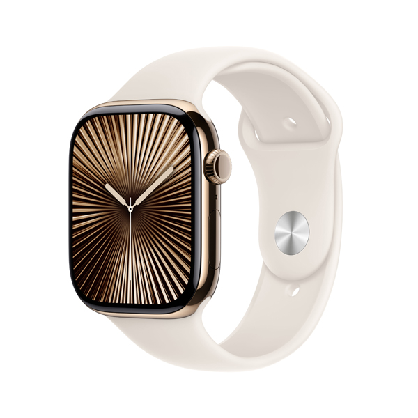 APPLE Smartwatch Series 10 GPS + Cell 42mm, Gold Titanium with Staright Sport Band, S/M | Apple| Image 2