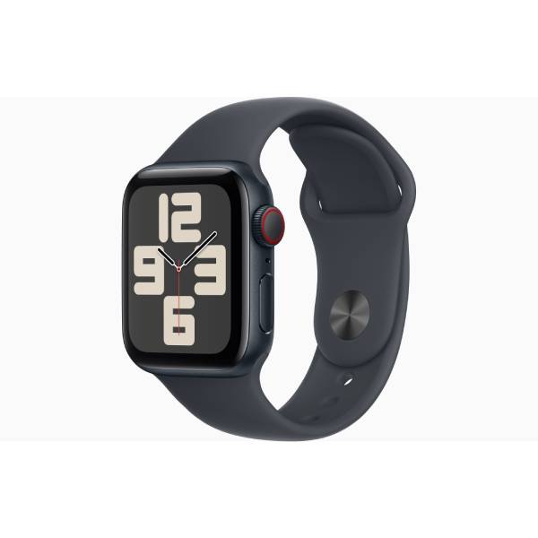 APPLE Smartwatch SE GPS + Cel. 40mm, Midnight Αλουμίνιο με Midnight Αθλητικό Λουράκι - Small/Medium