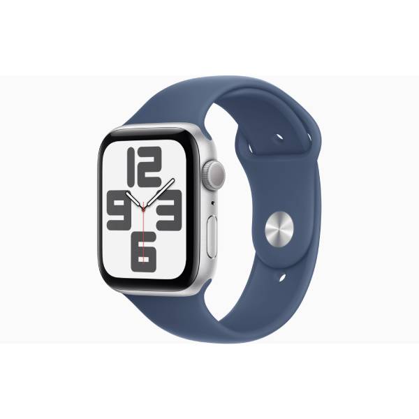 APPLE Smartwatch SE GPS 44mm, Ασημένιο Αλουμίνιο με Denim Αθλητικό Λουράκι - Small/Medium