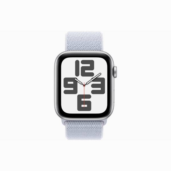 APPLE Smartwatch SE GPS 44mm, Silver Aluminium Case with Blue Cloud Sport Loop | Apple| Image 2