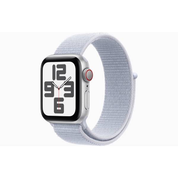 APPLE Smartwatch SE GPS + Cellular 40mm, Silver Aluminium Case with Blue Cloud Sport Loop