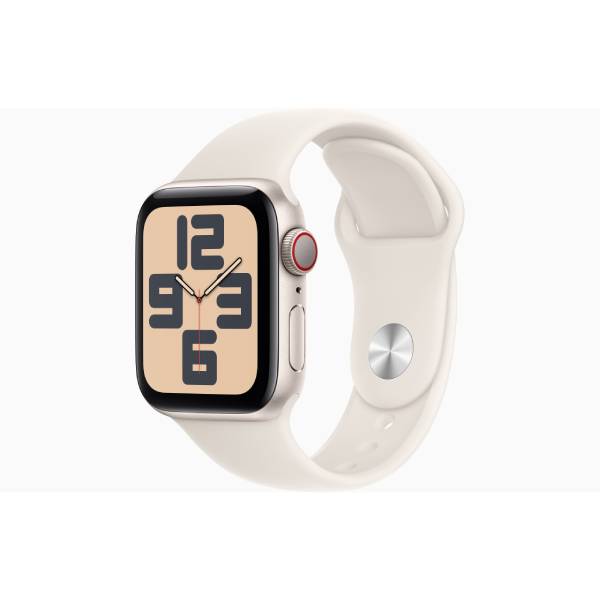 APPLE Smartwatch SE GPS + Cell. 40mm, Starlight Αλουμίνιο με Starlight Sport Λουράκι  - Small/Medium