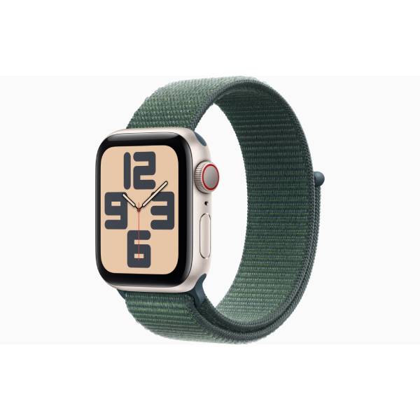 APPLE Smartwatch SE GPS + Cellular 44mm, Starlight Aluminium Case with Lake Green Sport Loop