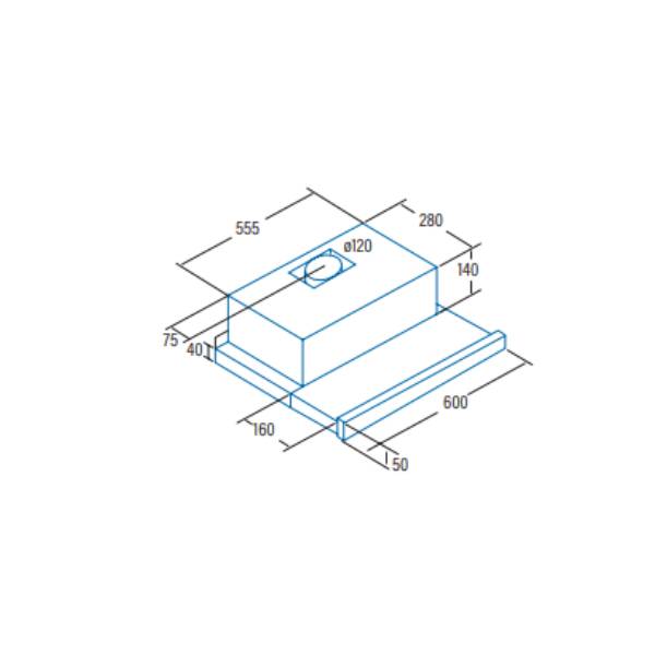 CATA TF-5260 WH /L Telescopic Hood, White | Cata| Image 2