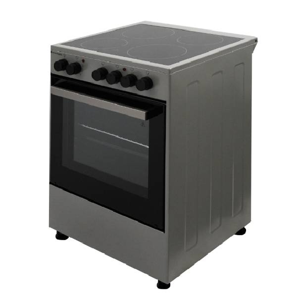 WILSON WC66VITRO4B4X Freee-Standing Ceramic Cooker, Silver | Wilson| Image 2