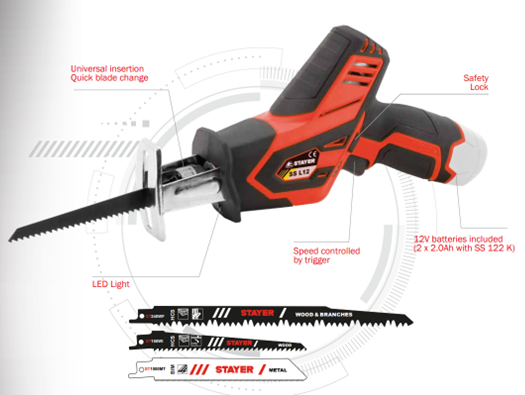 STAYER STY-0001002548 Cordless Reciprocating Saw 12V | Stayer| Image 2