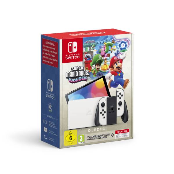 NINTENDO Switch OLED Κονσόλα με Super Mario Bros Wonder και 12 Μήνες Συνδρομή Online