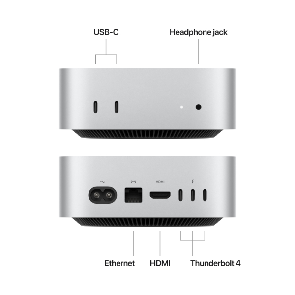 APPLE MU9E3GR/A Mac Mini M4, 16GB, 512GB SSD, Ασημί | Apple| Image 2