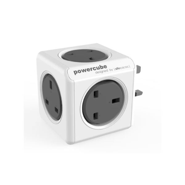 POWERCUBE 7100GY/UKORPC Plug 5 Socket UK, Grey