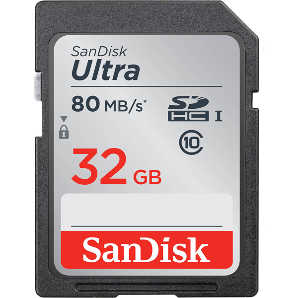 SANDISK 32GB Ultra UHS-I SDHC Memory Card (Class 10)