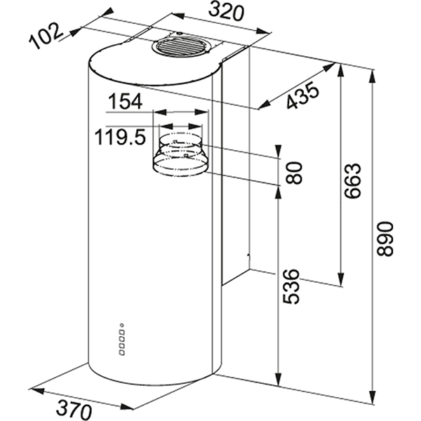 FRANKE FTU 3805 XS Chimney Hood/Cylinder, Inox | Franke| Image 2