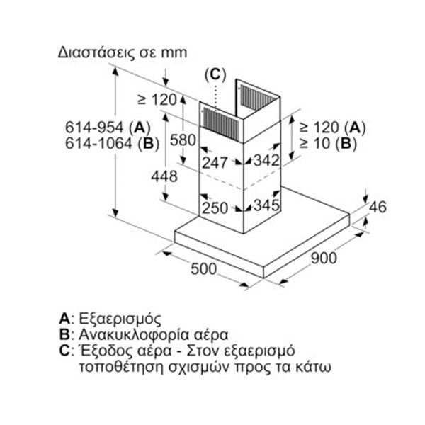 NEFF D95BMP5N0 Aπορροφητήρας Τζάκι Ανοξείδωτο Ατσάλι, 90 cm | Neff| Image 2