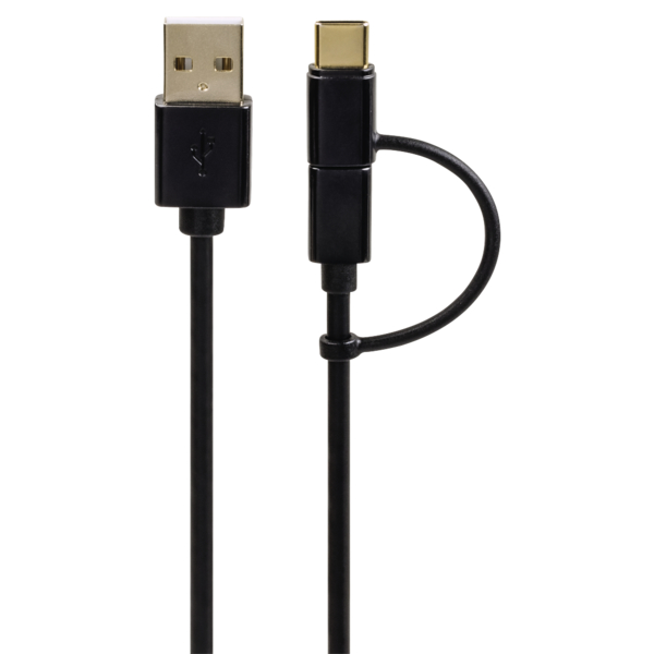 HAMA 54512 2in1 Micro USB Cable with USB-C Adapter, gold-plated, shielded, 1.00 m | Hama| Image 2