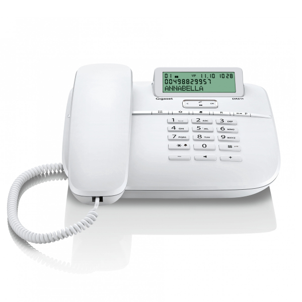 GIGASET DA611 Corded Phone, White