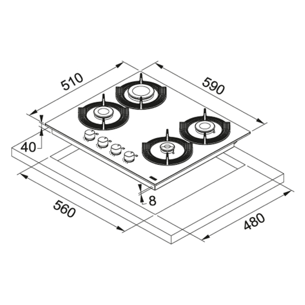 FRANKE FHMF 604 4GC WH Εστία Υγραερίου 60 cm | Franke| Image 2