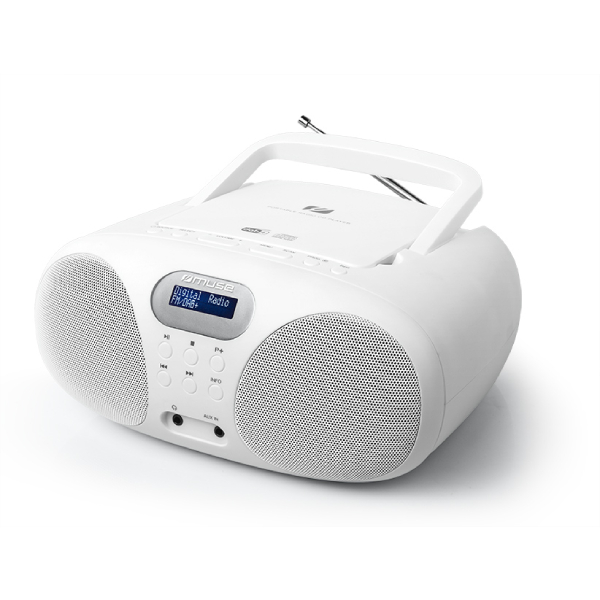 MUSE MD-208 DBW Portable Radio with CD Player, White