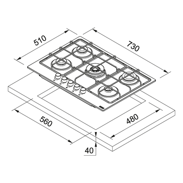 FRANKE FHSM 755 4G DC XS Hob | Franke| Image 2