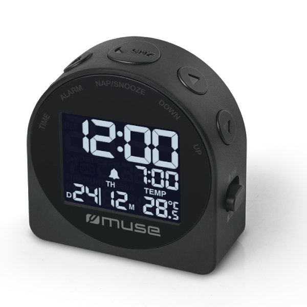 MUSE M-09 C Alarm Clock, Black