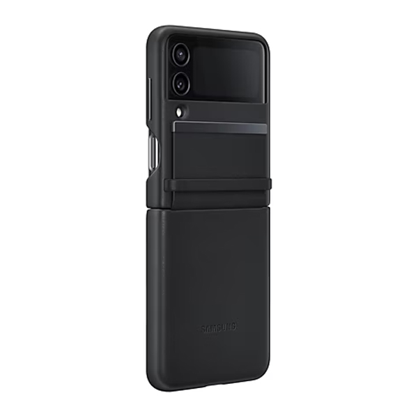 SAMSUNG Leather Case for Samsung Galaxy Z Flip 4, Black | Samsung| Image 3