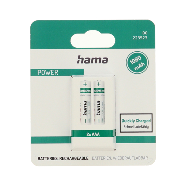 HAMA 00223523 Rechargeable Batteries, 2 x AAA