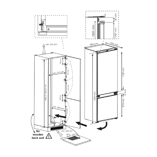 BEKO BCNE400E40SN Εντοιχιζόμενο Ψυγείο με Κάτω Θάλαμο | Beko| Image 3