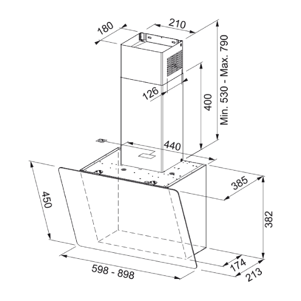 FRANKE FPJ 915 V BK Vertical Evo Chimney Hood, 90 cm | Franke| Image 5