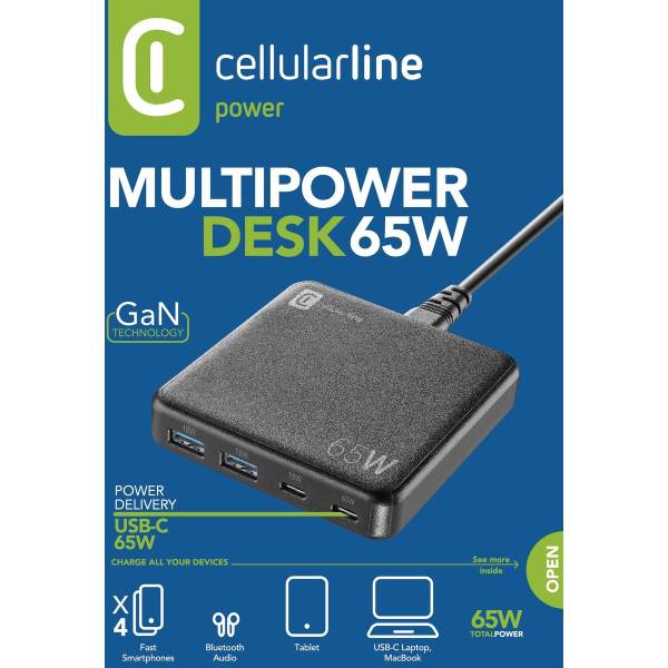 CELLULARLINE ACHUSBGAN4PD65WK Φορτιστής 4 Θυρών, 65 Watt | Cellular-line| Image 2