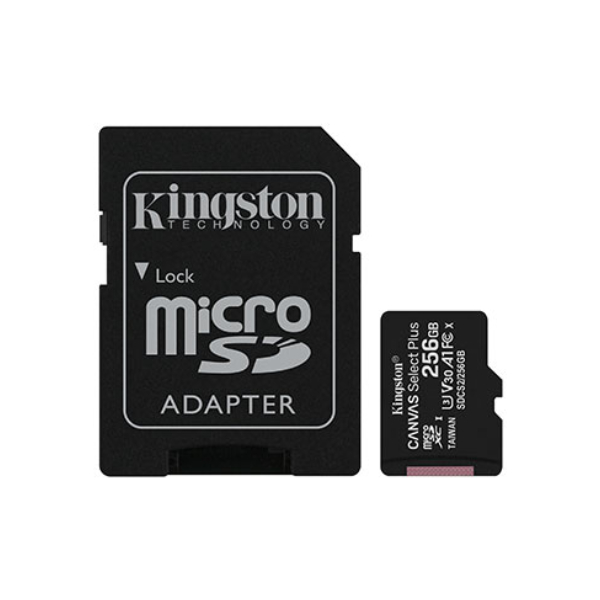 KINGSTON SDCS2 Memory Card 256GB 100MB/s UHS-I Speed Class + Adapter