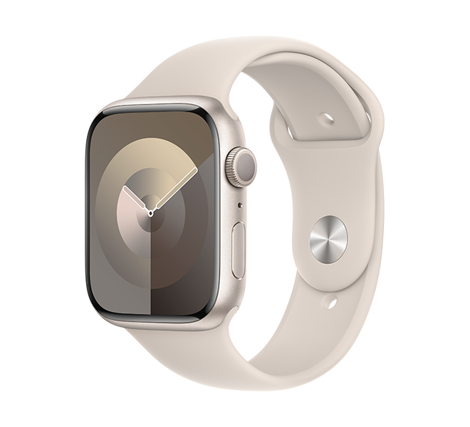 APPLE Smartwatch Series 9 GPS 45 mm, Starlight Aluminium με Starlight Sport Band Λουράκι M/L | Apple| Image 2