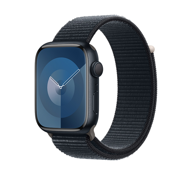 APPLE Smartwatch Series 9 GPS 45 mm, Silver Aluminium με Midnight Sport Loop Λουράκι One Size | Apple| Image 2