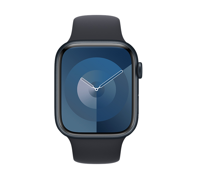 APPLE Smartwatch Series 9 GPS 45 mm, Midnight Aluminium με Midnight Sport Band Λουράκι M/L