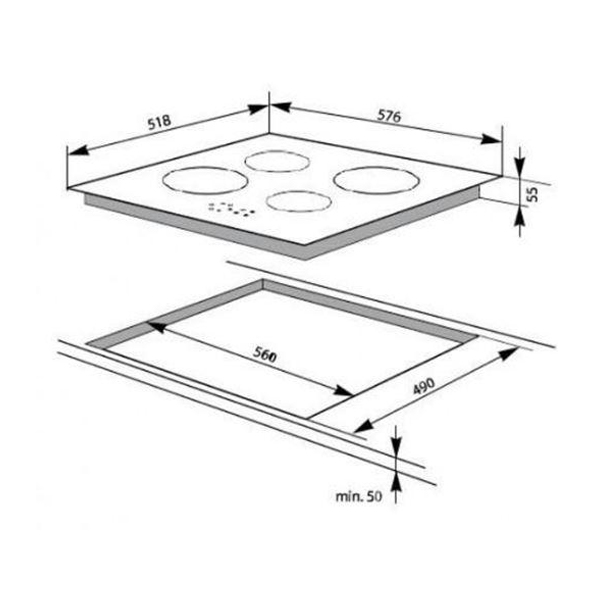 AMICA PBP4VQ247FN Built-In Ceramic Hob | Amica| Image 2