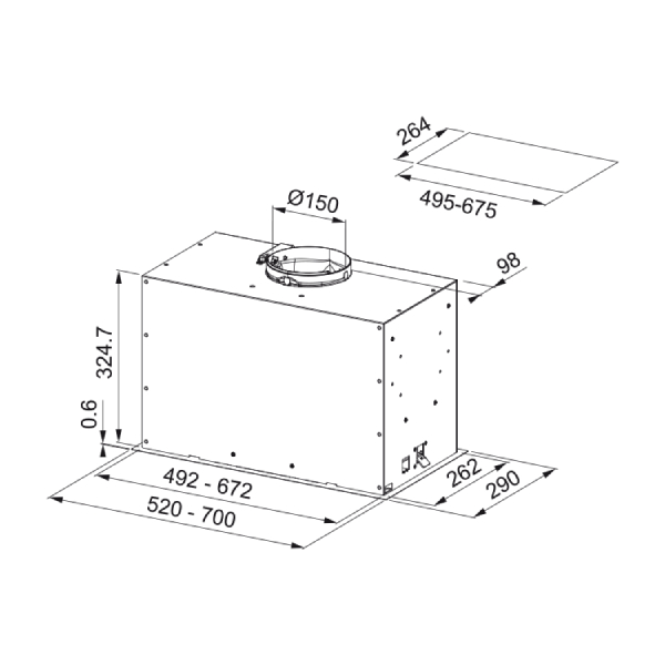 FRANKE FBFE WH MATT A52 Box Flush Evo Εντοιχιζόμενος Aπορροφητήρας | Franke| Image 2