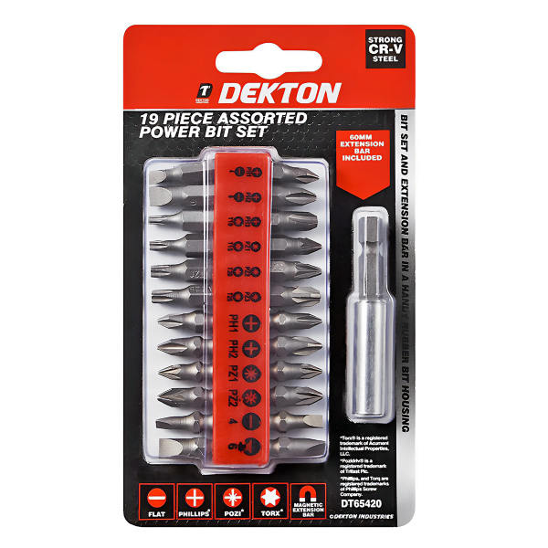 DEKTON AVR-DT65420 Screwdriver Bit Set 19pcs