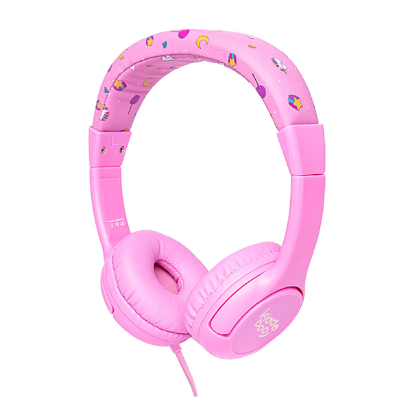 KIDDOBOO KBHP03 On-Ear Headphones for Kids, Pink