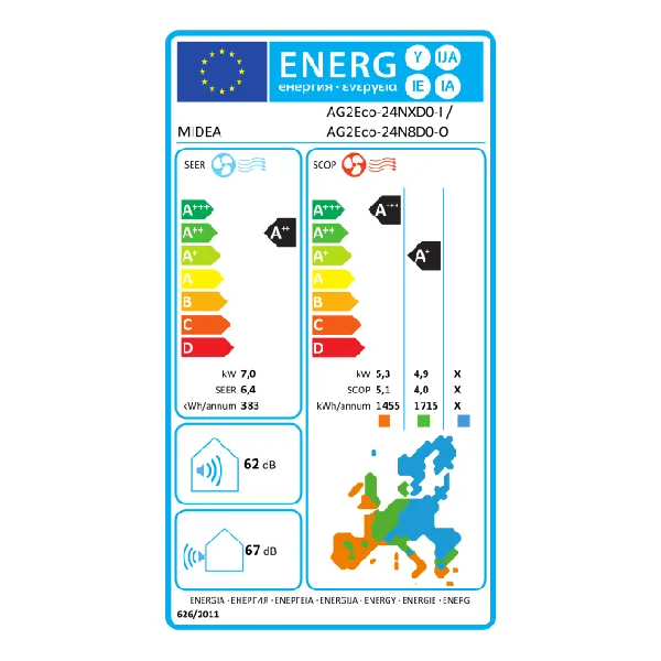 MIDEA AG2Eco-24NXD0-I Xtreme Κλιματιστικό Τοίχου 24000BTU, Άσπρο | Midea| Image 5