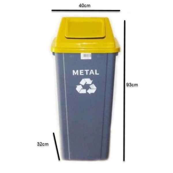 Plastic Metal Recycling Bin 90L | Bins| Image 2