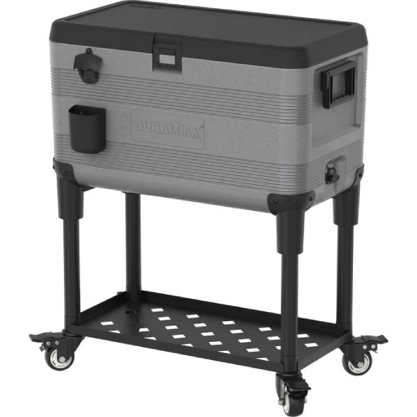 DURAMAX USPMDMIBXX174GY Patio Beverage Cart Cooler with Wheels 70L