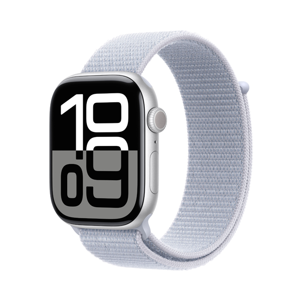 APPLE Smartwatch Series 10 GPS + Cell 42mm, Ασημί Aluminium με Blue Cloud Sport Loop Λουράκι | Apple| Image 2