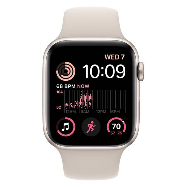 APPLE Smartwatch SE GPS 44mm, Starlight Αλουμίνιο με Starlight Αθλητικό Λουράκι - Small/Medium | Apple| Image 2