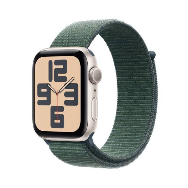 APPLE Smartwatch SE GPS 44mm, Starlight Αλουμίνιο με Lake Green Αθλητικό Λουράκι Loop | Apple