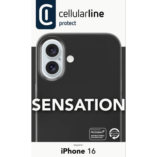 CELLULARLINE Sensation Θήκη Σιλικόνης Για iPhone 16 Smartphone, Μαύρο | Cellular-line| Image 5