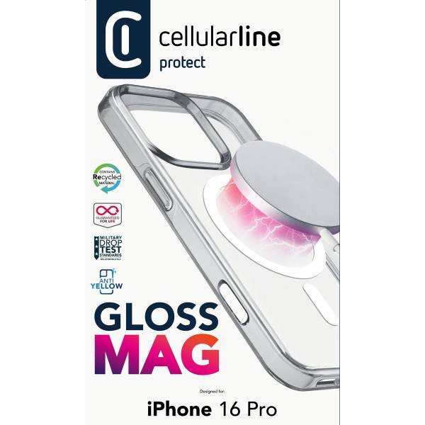 CELLULARLINE Γυαλιστερή Θήκη Mag Για iPhone 16 Pro Smartphone, Διαφανής | Cellular-line| Image 4