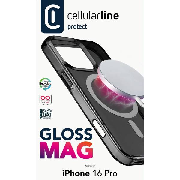 CELLULARLINE Γυαλιστερή Θήκη Mag Για iPhone 16 Pro Smartphone, Μαύρο | Cellular-line| Image 4